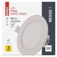 LED vestavné svítidlo NEXXO, kruhové, bílé, 7W, neutrální bílá EMOS ZD1125