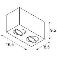 TRILEDO Double LED vnitřní stropní nástavbové svítidlo černá 3000K 16W