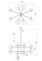 Závěsné svítidlo PLATO SU G9 8X10W D100 SBK REDO 01-2753