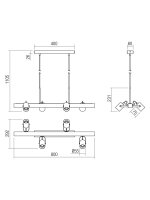 Stropní svítidlo TAFFI PL 4x42W E27 BK REDO 01-2417