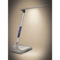 LED stmívatelná stolní lampička s displejem 7W volba teploty světla bílý lesk
