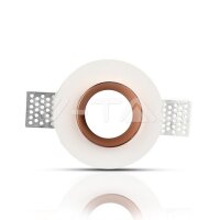 GU10 Fitting Gypsum White Recessed Light With Rose Gold Metal Round, VT-866