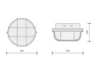 Přisazené sklepní svítidlo KRUH 100W červená PANLUX SKP-100/R