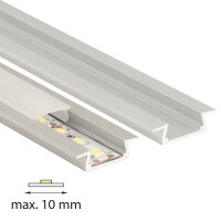 Vestavný hliníkový profil VR, 22x7 mm, čirý difuzor, komplet, 1 m