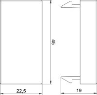 OBO ADP-B SWGR0.5 Zaslepovací kryt 1/2 modul, 45x22,5mm, černošedá RAL 7021,