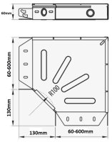 Horizontální ohyb 90° pro žlab HL KBSI60mm, šířka 200mm, Sendzimir HL B90.60.200