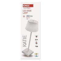 LED stolní lampa KATIE, bílá EMOS Z7630W