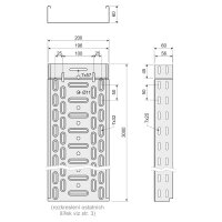 Kabelový žlab 60x200x0,75 pozinkovaný Zn+Mg+Al KOPOS KZI 60X200X0.75_ZM