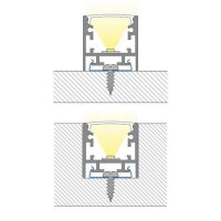 Přisazený hliníkový profil černý PCA 25x25mm mléčný difuzor 2m - ML-761.327.74.2