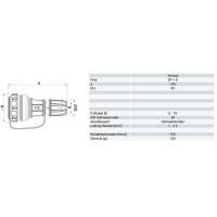 spojka NAUTILUS IP68 16A/230V CZ standard dětská pojistka s víčkem modrá