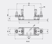 Pojistkový spodek PK 1 M10-M10 DC 1000V 1p NH 1 ETI 004122025