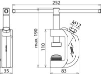 Zemnicí svorka pro plochý profil - 40 mm s kličkou pro připojovací prvek PK1