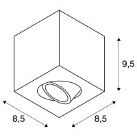 TRILEDO Single vnitřní stropní nástavbové svítidlo QPAR51 kartáčovaný hliník 10W