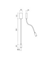 Nástěnné svítidlo WALLIE AP LED 3W+USB 3000K WH REDO 01-2754