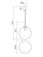 Závěsné svítidlo GLOBAL SU 1X42W E27 D300 SBK REDO 01-3170