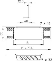 OBO RWEB 830 FS Redukční úhelník/zakončení pro kabelový žlab 85x300 Ocel