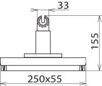 Kartáč T 250x55 mm s ozubenou spojkou pro soupravu pro suché čištění do 36 kV