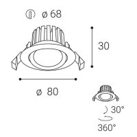 LED2 2231643D MAX 2, B DALI/PUSH DIM 8W 4000K