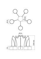 Závěsné svítidlo DODO SU 5X42W E27 20/250cm WH REDO 01-1827