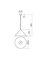 Závěsné svítidlo KONOS SU 1x42W E27 D550 MWH REDO 01-3026