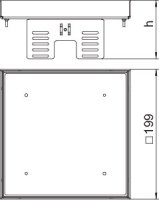 OBO RKN2 UZD3 4VS20 Čtvercová kazeta slepá 200x200mm Nerez ocel