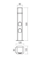 Sloupkové svítidlo VOLT ST LED WITH 2 SOCKETS 13W 50CM IP54 REDO 90614