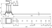 Podpěra vedení DEHNsnap, Al/plast hnědý H16mm, pro d8mm, se vzpěrou L 205mm