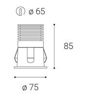 LED2 2250331D RAY M, W DALI/PUSH DIM 10W 3000K