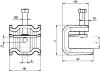 OBO SSP 6-21 M6 FT Upínací lišta těžké provedení 6-21mm Ocel žár.zinek