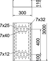 OBO BKRS 1130 FS Kabelový žlab BKRS pochozí 110x300x3000 Ocel pásově zinkováno