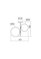 Stropní svítidlo TALIS PL 2X42W E27 BK REDO 01-2645