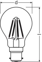 LEDVANCE LED CLASSIC A P 4W 827 Clear B22d