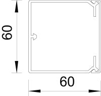 OBO WDK60060GR Nástěnný a stropní kanál s děrováním dna 60x60x2000 kamenná šeď