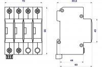 Svodič rázového přepětí HSA-320/4+0 S SPD typ 2+3 HAKEL 24556