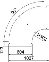 OBO LBD 90 600 R3 A2 Víko pro 90° oblouk pro kabelový žebřík B600 Nerez