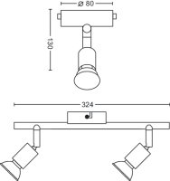 Limbali bar/tube černá 2x50W 230V PHILIPS 871951446523700