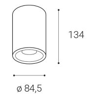 LED2 1150521D TUBUS B, W DALI/PUSH DIM 9W 2700K