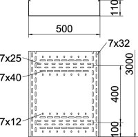 OBO BKRS 1150 FS Kabelový žlab BKRS pochozí 110x500x3000 Ocel pásově zinkováno