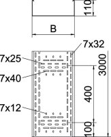 OBO BKRS 1110 FS Kabelový žlab BKRS pochozí 110x100x3000 Ocel pásově zinkováno