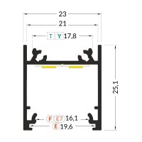 AL profil FKU75 EF/TY pro LED, bez plexi, 2m, elox FK TECHNICS 4739242