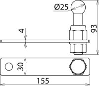 Deska se zemnicími body pro držáky pojistek 1 kulovým bodem D 25 mm DEHN 728503