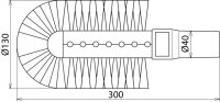 Vysávací štětka D 120 / délka 250 mm pro soupravu pro suché čištění do 36 kV