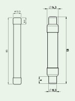 Válcová pojistková CH10/14x85 gPV 25A/1500V ETI 002626235