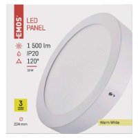 LED přisazené svítidlo PROFI, kruhové, bílé, 18W teplá bílá EMOS ZM5141