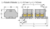 4vodičová svorkovnices upevňovacími přírubami šedá 0,08-1,5mm2 2pól.