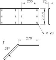 OBO 6232604 Úhlové spojky 45° vnější WRWV 200 A FT