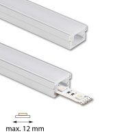 Nášlapný hliníkový profil BA 22x13mm, mléčný difuz., 2m MCLED ML-761.062.43.2