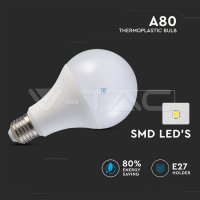 LED žárovka V-TAC 18W E27 A80 2000lm plastic 3000K