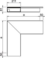 OBO WDK F80210CW Plochý roh pro kanál WDK 560,5x210x80 krémová bílá