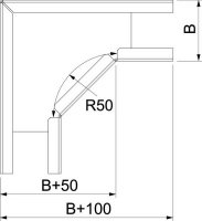 OBO RB 90 605 FT Oblouk 90° vodorovný s úhlovou spojkou 60x50 Ocel žár.zinek